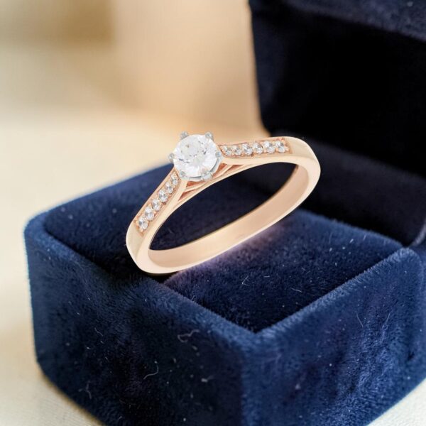 R-585 (8) GIA Certified 0.70 Cts Round Brilliant F/VS1 Diamonds Solitaire Ring In 14K Gold