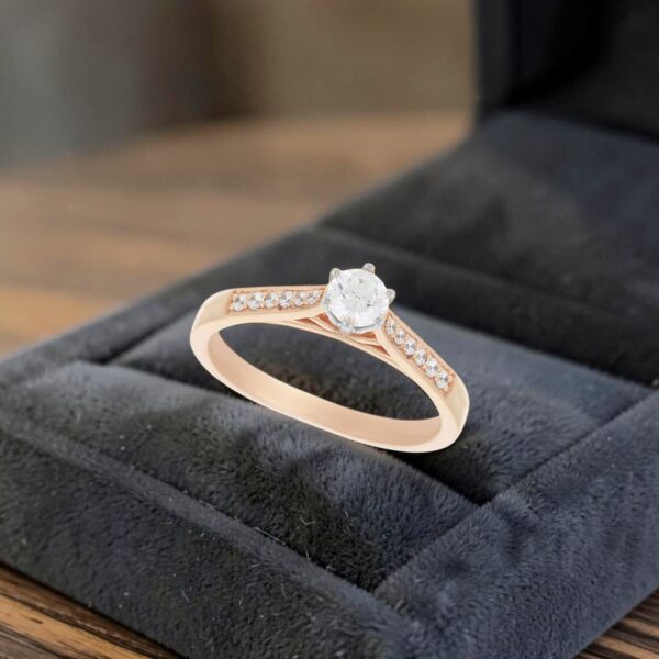 R-585 (9) GIA Certified 0.70 Cts Round Brilliant F/VS1 Diamonds Solitaire Ring In 14K Gold