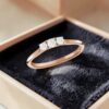 R-586 (8) GIA Certified 1 cts Round Brilliant F/VS1 Diamonds Three-Stone Ring 14K Rose Gold