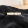 Pave 1.10 Cts Round Brilliant F/VS1 Diamonds Channel Unisex Band Ring 18K Gold
