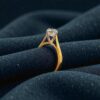 R-592 (13) GIA Certified 1.07 Cts Round Brilliant F/VS1 Diamonds Hidden Halo Ring 18K Gold