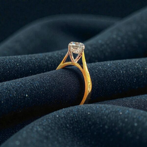R-592 (13) GIA Certified 1.07 Cts Round Brilliant F/VS1 Diamonds Hidden Halo Ring 18K Gold