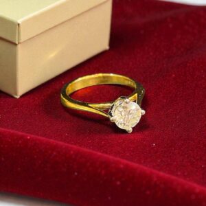 R-592 (15) GIA Certified 1.07 Cts Round Brilliant F/VS1 Diamonds Hidden Halo Ring 18K Gold
