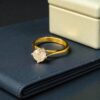 R-592 (16) GIA Certified 1.07 Cts Round Brilliant F/VS1 Diamonds Hidden Halo Ring 18K Gold