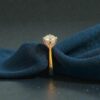 R-592 (17) GIA Certified 1.07 Cts Round Brilliant F/VS1 Diamonds Hidden Halo Ring 18K Gold