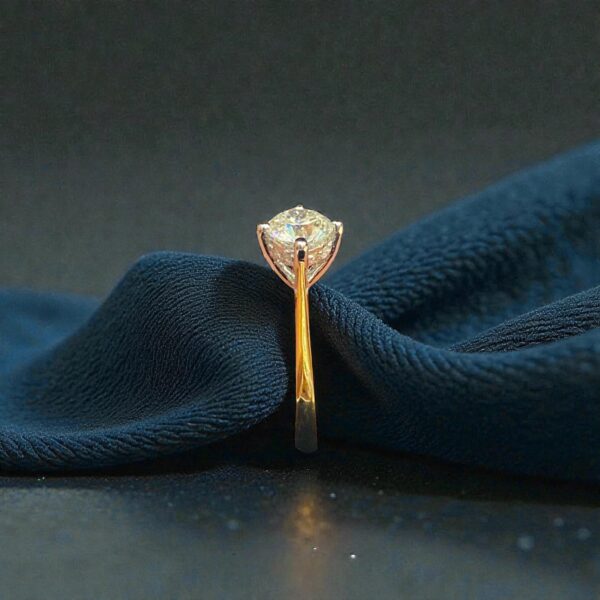 R-592 (17) GIA Certified 1.07 Cts Round Brilliant F/VS1 Diamonds Hidden Halo Ring 18K Gold
