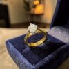 R-592 (18) GIA Certified 1.07 Cts Round Brilliant F/VS1 Diamonds Hidden Halo Ring 18K Gold