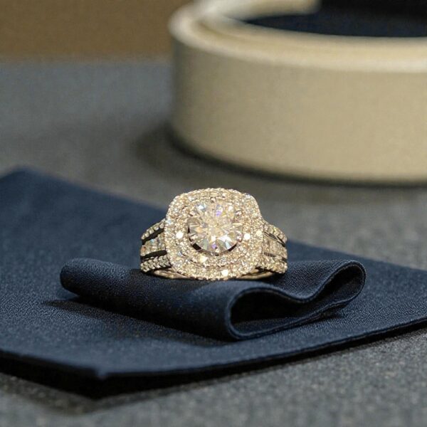 2.10 Cts GIA Certified Round Brilliant F/VS1 Diamonds Engagement Ring 14K Gold