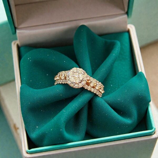 Pave 1.19 Cts Round Brilliant F/VS1 Diamonds Anniversary Band Ring 14K Rose Gold