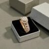 Pave 1.19 Cts Round Brilliant F/VS1 Diamonds Anniversary Band Ring 14K Rose Gold
