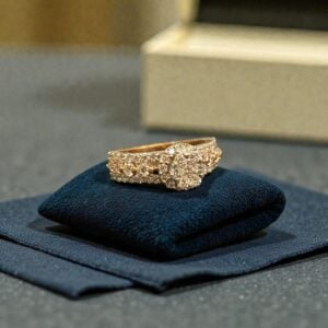 Pave 1.19 Cts Round Brilliant F/VS1 Diamonds Anniversary Band Ring 14K Rose Gold