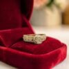 Pave 1.19 Cts Round Brilliant F/VS1 Diamonds Anniversary Band Ring 14K Rose Gold