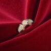 R-598 (17) 1.45 Cts Round Princess Shape F/VS1 Diamonds Engagement Band Ring 14K White Gold