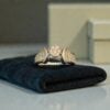 R-598 (20) 1.45 Cts Round Princess Shape F/VS1 Diamonds Engagement Band Ring 14K White Gold