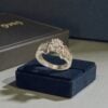 R-598 (21) 1.45 Cts Round Princess Shape F/VS1 Diamonds Engagement Band Ring 14K White Gold