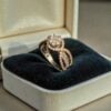 R-599 (19) Classy 1.26 Cts Round Princess Shape F/VS1 Diamonds Cross Over Ring In 14K Gold