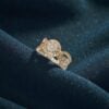 R-599 (21) Classy 1.26 Cts Round Princess Shape F/VS1 Diamonds Cross Over Ring In 14K Gold