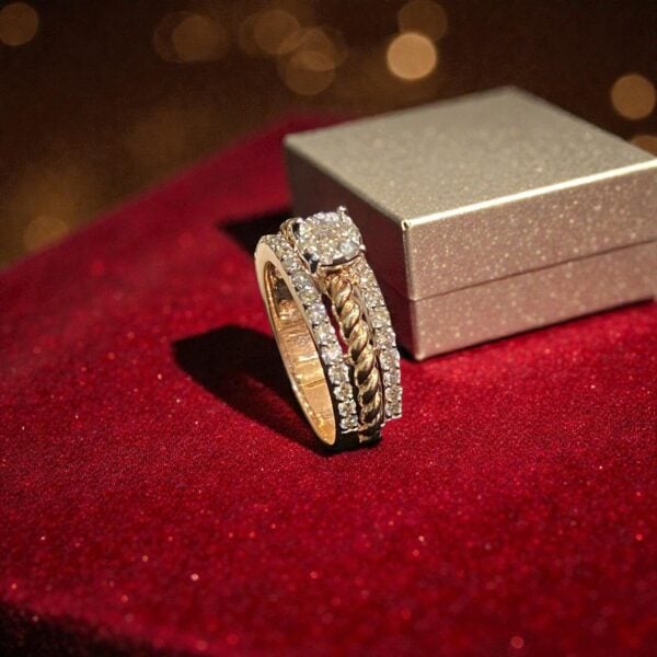 R-601 (19) Beautiful 0.82 Cts Round Brilliant F/VS1 Diamonds Anniversary Band Ring 14K Gold