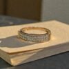 R-605 (15) Gorgeous 0.33 Cts Round Brilliant F/VS1 Diamonds Two-Row Band Ring 14K Rose Gold