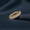 R-605 (17) Gorgeous 0.33 Cts Round Brilliant F/VS1 Diamonds Two-Row Band Ring 14K Rose Gold