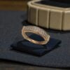 R-605 (18) Gorgeous 0.33 Cts Round Brilliant F/VS1 Diamonds Two-Row Band Ring 14K Rose Gold