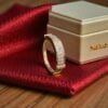 R-605 (20) Gorgeous 0.33 Cts Round Brilliant F/VS1 Diamonds Two-Row Band Ring 14K Rose Gold