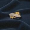 Elegant 1.58 Carats Round Brilliant F/VS1 Diamonds Crossover Band Ring 14K Gold