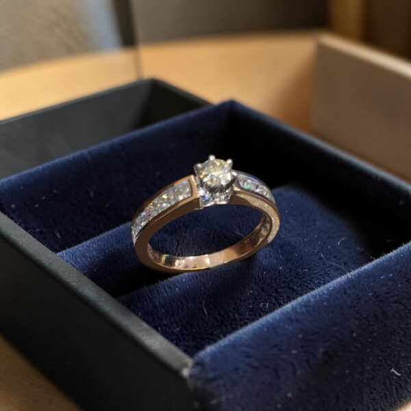 GIA Certified 0.95 Cts Round Princess F/VS1 Diamonds Engagement Ring In 14K Gold