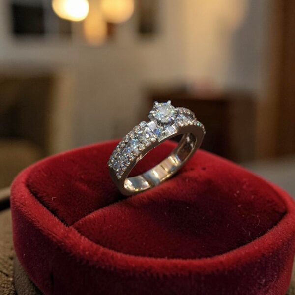 0.75 Carats GIA Certified Round Brilliant F/VS1 Diamonds Solitaire Ring 14K Gold