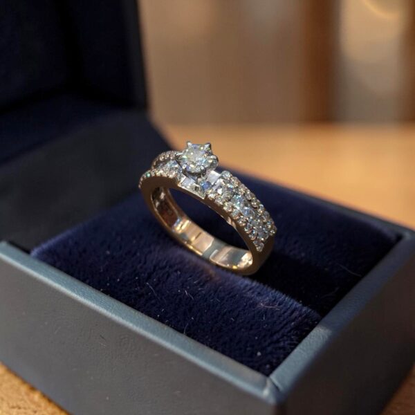 0.75 Carats GIA Certified Round Brilliant F/VS1 Diamonds Solitaire Ring 14K Gold