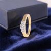 1 Cts GIA Certified Round Brilliant F/VS1 Diamonds Three-Stone Ring In 18K Gold
