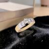 0.90 Cts GIA Certified Round Baguette Shape F/VS1 Diamonds Wedding Ring 14K Gold