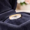 0.90 Cts GIA Certified Round Baguette Shape F/VS1 Diamonds Wedding Ring 14K Gold