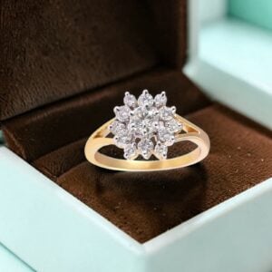 GIA Certified 1.40 Cts Round Brilliant F/VS1 Diamonds Anniversary Ring 14KT Gold