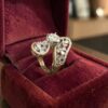 Stunning 2.26 Cts Multi Shape F/VS1 Diamonds Cluster Engagement Ring In 14K Gold