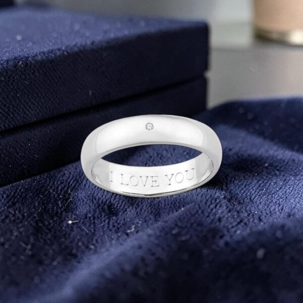 R-620 (4) 0.10 Ct Round Brilliant F/VS1 Diamond Unisex Engagement Band Ring 14K White Gold