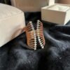 Beautiful 0.92 Cts Round Brilliant F/VS1 Diamonds Intersecting Big Ring 14K Gold