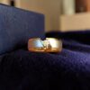 GIA Certified 0.25 Cts Round Brilliant F/VS1 Diamond Men’s Band Ring In 14K Gold