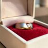 GIA Certified 0.25 Cts Round Brilliant F/VS1 Diamond Men’s Band Ring In 14K Gold