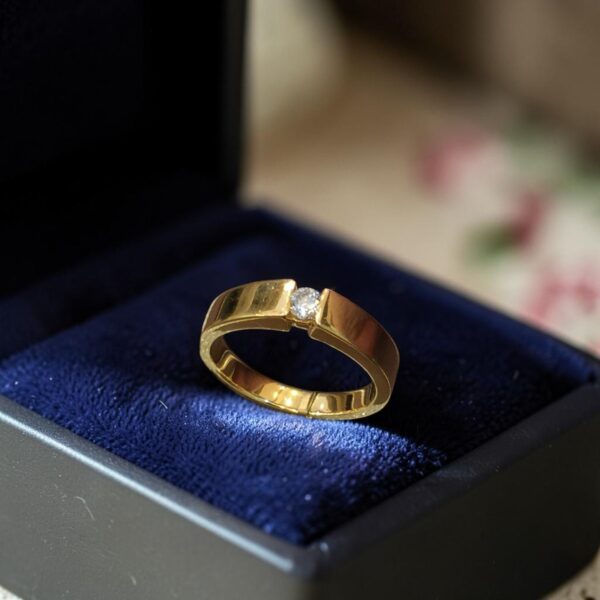 GIA Certified 0.25 Cts Round F/VS1 Diamond Tension Set Men's Band Ring 14K Gold