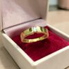 GIA Certified 0.25 Cts Round F/VS1 Diamond Tension Set Men's Band Ring 14K Gold