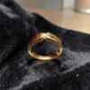 GIA Certified 0.25 Cts Round F/VS1 Diamond Tension Set Men's Band Ring 14K Gold