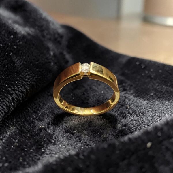 GIA Certified 0.25 Cts Round F/VS1 Diamond Tension Set Men's Band Ring 14K Gold