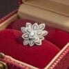 Pave 2.21 Cts Round Marquise Pear Shape F/VS1 Diamonds Cocktail Ring In 14K Gold