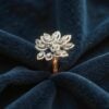 Pave 2.21 Cts Round Marquise Pear Shape F/VS1 Diamonds Cocktail Ring In 14K Gold