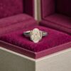 GIA Certified 2.50 Cts Oval Shape F/VS1 Diamond Half Bezel Set Ring In 18K Gold