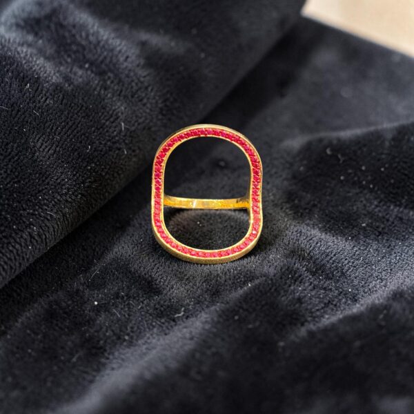 Pave 2.04 Cts Round Brilliant F/VS1 Diamonds Ruby Sapphire 3-in-1 Ring 14K Gold