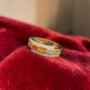 2.58 Cts Round Brilliant F/VS1 Diamonds Rainbow Sapphire Unisex Ring In 14K Gold