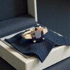 5.25 Cts F/VS1 Tapered Baguette Diamonds Blue Sapphire Three-Stone Ring 18K Gold