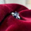 5.25 Cts F/VS1 Tapered Baguette Diamonds Blue Sapphire Three-Stone Ring 18K Gold